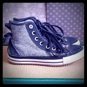Converse suede /tweed hightops womans 6